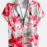 Flower Plants Print Shirt & Swim Shorts Set