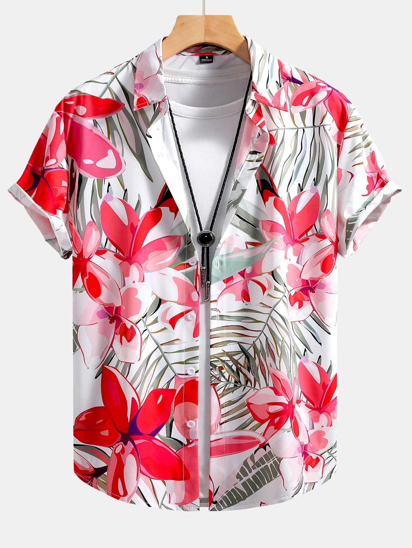Flower Plants Print Shirt & Swim Shorts Set