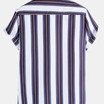 Stripes Lapel Short Sleeve Shirts