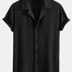 Muscle Fit Diamond Texture Cuban Shirt