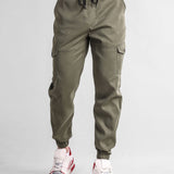 Long Line Textured Hooded Sweater & Chino Cargo Jogger Pants Set