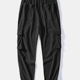 Corduroy Plaid Patchwork Shirt & Drawstring Corduroy Cargo Jogger Pants Set