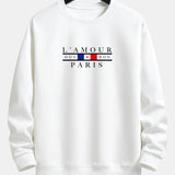 Paris Slogan Print Relax Fit Crew Neck Sweatshirt & Jogging Pants Set
