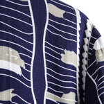 Wave Print Stand Collar Shirt