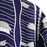 Wave Print Stand Collar Shirt