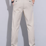 Contrast Trim Ribbed Johnny Collar Knit Polo & Trousers Set