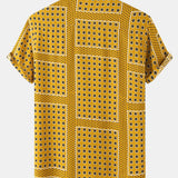Polka Dot Floral Print Button Up Shirt