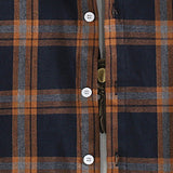 Plaid Contrast Hooded Shirt