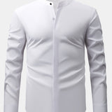 3 Pieces Non-Iron Hidden Placket Stand Collar Dress Shirt