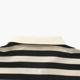 Horizontal Stripe Polo with Contrast Collar