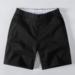 Contrast Trim Zipper Knit Polo Shirt & Elastic Waist Chino Shorts Set