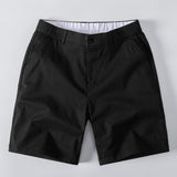 Contrast Trim Ribbed Johnny Collar Knit Polo & Chino Shorts Set