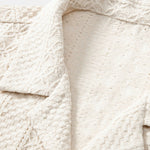 Floral Checkerboard Jacquard Cuban Shirt & Linen Pants Set