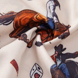 Cowboy Print Shirt & Drawstring Swim Shorts Set
