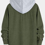 Waffle Corduroy Hooded Shirt