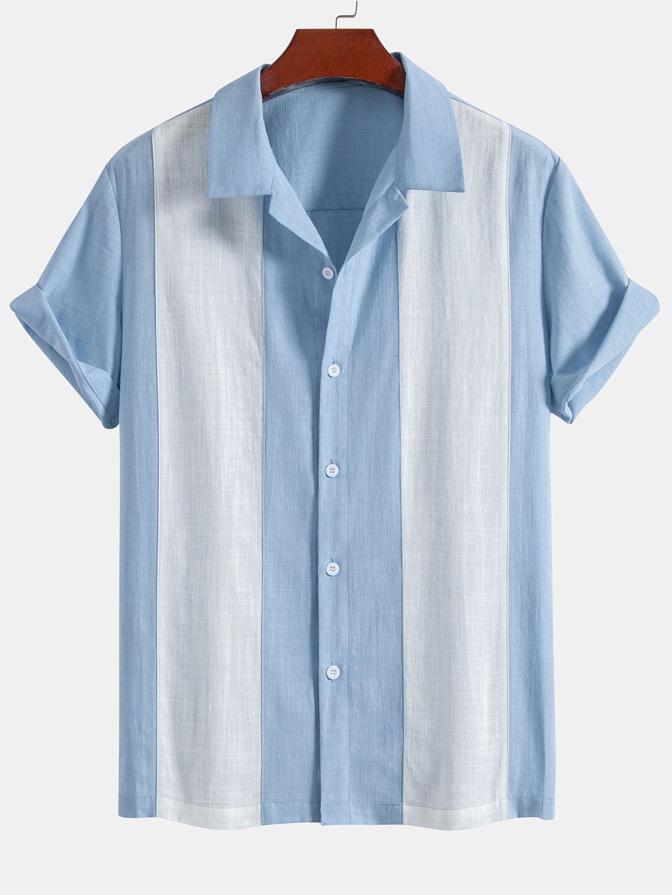 Linen Patchwork Bowling Shirt