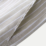 Linen Rayon Blend Shirt & Stripe Straight Leg Linen Pants Set