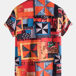 Ethnic Patchwork Print Shirt