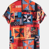 Ethnic Patchwork Print Shirt