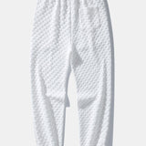 Checkerboard Jacquard Quarter Zip Sweatshirt & Jogger Pants Set