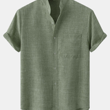 Stand Collar Shirt Whit Pocket