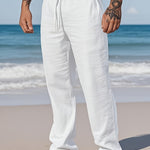 STRAIGHT LINEN TROUSERS FOR MEN