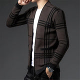CHECKERED KNIT CARDIGAN FOR MEN