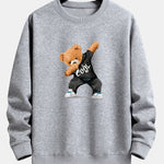 Cool Bear Print Relax Fit Crew Neck Sweatshirt & Jogging Pants Set