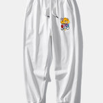 Graffiti Bear Print Relax Fit Crew Neck Sweatshirt & Jogging Pants Set