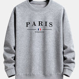 Paris Print Relax Fit Crew Neck Sweatshirt & Jogging Pants Set