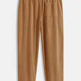 Corduroy Patchwork Shirt & Straight Leg Corduroy Pants Set