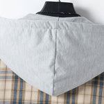 Button Up Contrast Hooded Plaid Shirt