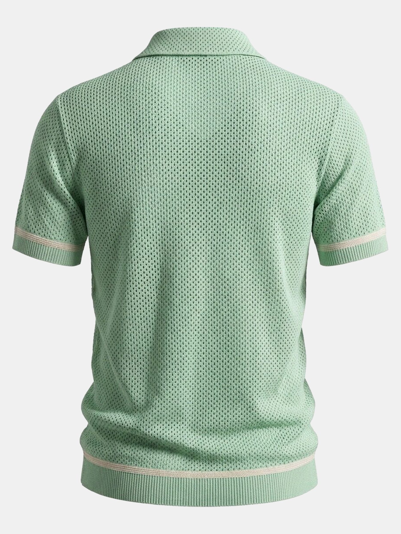 Contrast Trim Open Knit Shirt