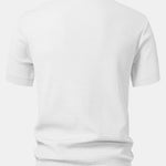 Wave Jacquard Knit V Neck Polo Shirt & Straight Leg Ribbed Pants Set