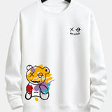 Graffiti Bear Print Relax Fit Crew Neck Sweatshirt & Jogging Pants Set