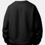 2 in 1 Waffle Notched Collar Sweatshirt & Waffle Pleated Pintuck Pants Set