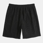 Geometry Textured Cuban Shirt & Shorts Set