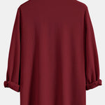 Long Sleeve Muscle Fit Ribbed Stand Collar Shirt