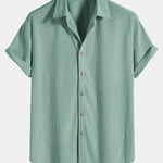 Corduroy Button Up Short Sleeved Shirt