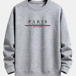 Paris Slogan Print Relax Fit Crew Neck Sweatshirt & Jogging Pants Set