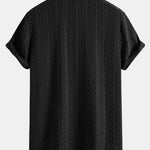 Geometry Rhombus Jacquard Shirt & Crinkle Textured Pants Set