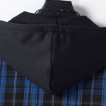 Contrast Hooded Plaid Shirt