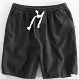 Texture Jacquard Cuban Shirt & Linen Cotton Blend Drawstring Shorts Set