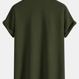 Muscle Fit Textured Button Up Shirt