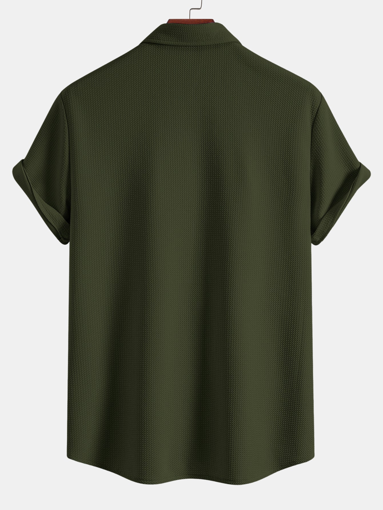 Muscle Fit Textured Button Up Shirt