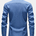 Long Sleeve Stripe Linen Button Up Shirt