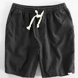 Geometric Jacquard Eyelet Cuban Shirt & Linen Cotton Blend Shorts Set