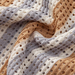 Stripe Eyelet Crochet Shirt