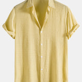 Textured Fabric Short Sleeve Shirt