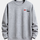 Paris Stripe Print Relax Fit Crew Neck Sweatshirt & Jogging Pants Set